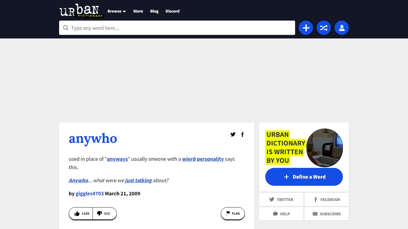 Urban Dictionary: anywho